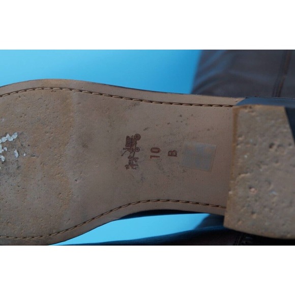 Coach Carolina Extended Wide calf Brown Knee High Riding Tall Boots Sz 10B - Picture 11 of 12